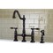 Kingston Brass KS1275TALBS Tudor Bridge Kitchen Faucet W/ Brass Sprayer, Bronze KS1275TALBS - alternate 3